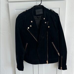 Blank NYc Women's Black Suede moto Jacket